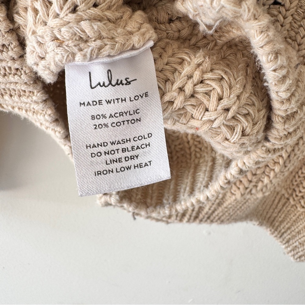 Lulu’s - Autumn Leaves Chevron Stripe Knit Sweater in Tan Multi - Picture 4 of 5